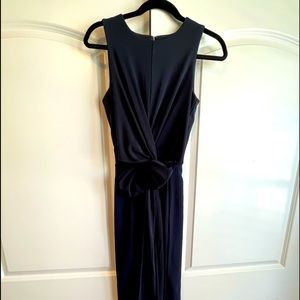 Ann Taylor Navy Jumpsuit with Tie- closure around waist.  Size 2P